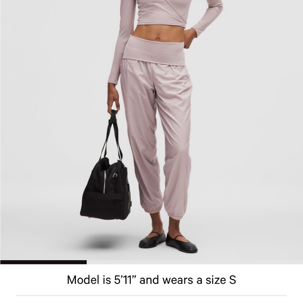 lululemon fold over waist jogger Women's pale mauve Pants lightweight